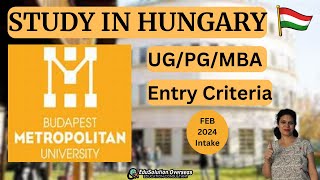 Budapest Metropolitan University Hungary  Study in Europe  Feb 2024 Intake  Course Programs [upl. by Anastas]