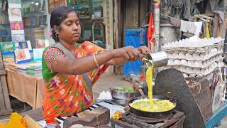 Queen of Egg Recipes Fluffy Omelet Boiled Fried Eggs amp Bread Omelette  Indian Street Food [upl. by Schonthal]