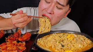 진라면  사리곰탕 라면 3봉지 먹방 Real Sound Asmr Mukbang Social Eating [upl. by Aninat]