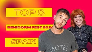 Benidorm Fest 2024 My TOP 8 FINAL Spain [upl. by Eynaffit]