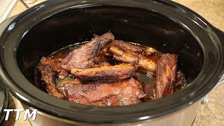 EASY Slow Cooker RibsOnly 2 Ingredients [upl. by Rior]