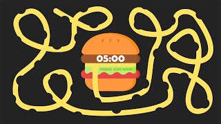 5 Minute Burger 🍔 Bomb Timer  GIANT BURGER EXPLOSION [upl. by Drhacir468]