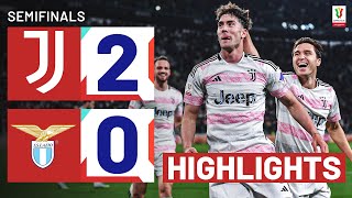 JUVENTUSLAZIO 20  HIGHLIGHTS  Chiesa amp Vlahovic Share The Goals  Coppa Italia 202324 [upl. by Nnayllehs600]