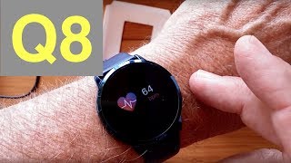 Newwear Q8 Smartwatch with Continuous Heart Rate and Blood Pressure Monitoring Unboxing amp Review [upl. by Lattimer]