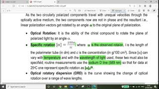 Semester 3 MScChemistry  Chirooptical spectroscopy ORD CD Cotton Effects [upl. by Leonor]