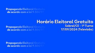 Horário Eleitoral Gratuito  candidatos à prefeitura de SobralCE  televisão 17092024 [upl. by Dowski608]