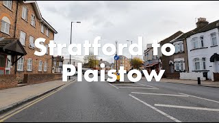 Stratford to Plaistow  Newham  East London  Cycling through the East End [upl. by Nydnarb]