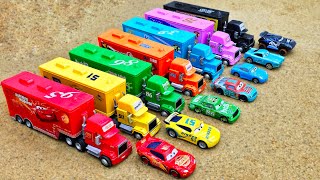 Play with Lightning Mcqueen Truck Toys On The Sand  Toys Car Story [upl. by Ranique]