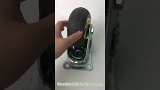 Universal belt brake rubber solid castersQingdao major tools factory Pneumatic wheelpu foam wheel [upl. by Boland]