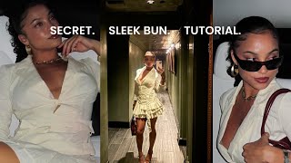 THE SECRETE TO A SLEEK BUN ON CURLY HAIR  curly hairstyle  girl yap [upl. by Notloc]