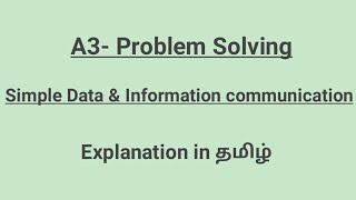 A3 Problem Solving explained in Tamilதமிழ் [upl. by Ordway379]