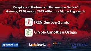 IREN Genova Quinto  Circolo Canottieri Ortigia [upl. by Atsirhc]