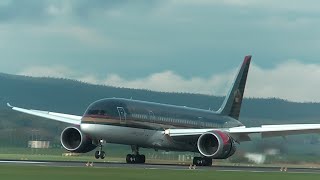 Royal Jordanian B7878 JYBAB landing and takeoff at Zurich Airport [upl. by Ahsyat]