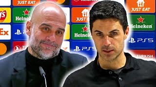 🔴 LIVE  Pep Guardiola and Mikel Arteta postmatch  Real Madrid 33 Man City  Arsenal 22 Bayern [upl. by Niatsirt]