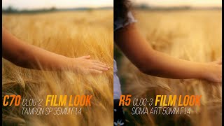 Canon R5 vs Canon C70  image quality Dynamic Range Stabilisation  Film Look color grading [upl. by Stutzman220]