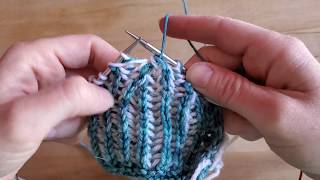 Tutoriel Tricot  Diminutions vers la gauche en point brioche brLsl dec [upl. by Ayikur]