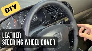 How to Install Leather Steering Wheel Cover Easy Stitch [upl. by Aiet]