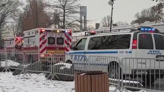 Security guard stabbed outside migrant shelter NYPD [upl. by Hcib]