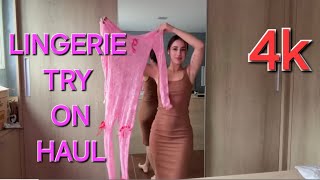 BEST SEE THROUGH HAUL LINGERIE OUTFITS  TRANSPARENT TRY ON HAUL 4K [upl. by Nadabus]