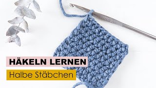 Häkeln lernen Teil 3  Halbe Stäbchen [upl. by Winna]