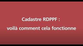 Cadastre RDPPF – voilà comment cela fonctionne [upl. by Ysdnil]