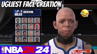 UGLY FACE CREATION TUTORIAL NBA 2K24 🔥 [upl. by Lahsiv]