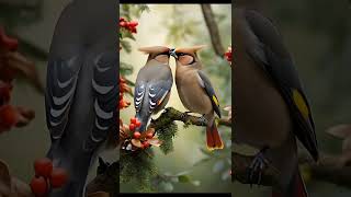 quotCharming Bohemian Waxwings in the Forest  birdsinmotion05 BirdsInNature [upl. by Carlie]