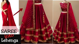 DIY How to Make Lehenga लेहंगा in 10 minutes [upl. by Nylad]