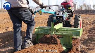 15hp working tractor with tiller丨two wheel walking tractor with trailer double furrow plough [upl. by Loyce634]