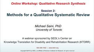 Methods for a Qualitative Systematic Review [upl. by Dallon613]