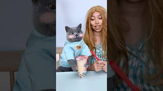 Which Bubble Tea Drinker Are You😜 Normal VS Psychopath VS Rich funnycat catmemes trending [upl. by Neidhardt]