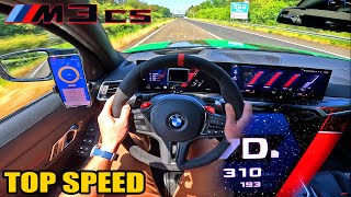 2023 BMW M3 CS G80  311KMH  193MPH on AUTOBAHN [upl. by Thirza719]