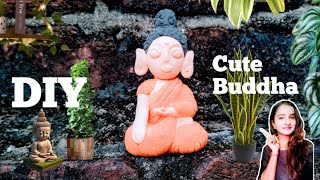 Making Gautam Buddha with clayBuddha easy making with clayBuddha ke liye art 🙏 [upl. by Ardnahc]