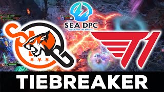 T1 vs TEAM SMG  LAST TIEBREAKERS  DPC SEA DIVISION 1 DOTA 2 [upl. by Hakeber861]