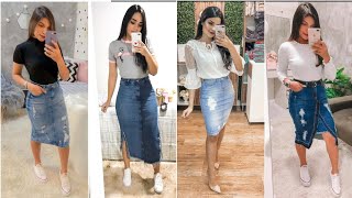 Denim Skirt Outfits Ideas 2020 Hottest Summer Look [upl. by Idnis]