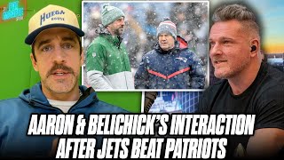 Aaron Rodgers Post Game Talk With Belichick After Rumored Last Game As Patriots Coach [upl. by Yerffe]