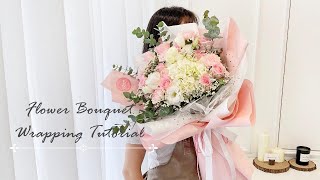 How to Wrap a Flower Bouquet  Flower Bouquet Tying amp Wrapping Techniques amp Ideas  螺旋花腳手綁花束  花束包装 [upl. by Aihsetan]