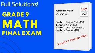 Grade 9 MATH Final Exam full solutions  jensenmathca [upl. by Dulsea]