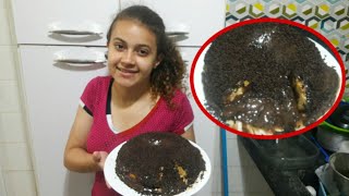 BOLO PÃO DE LÓ VULCÃO  RECHEADO COM CHOCOLATE SIMPLES E FÁCIL [upl. by Mikihisa]