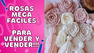 ES TAN FACIL DE TEJER 💲💲💲 PARA EMPRENDER Y NO PARAR DE VENDER 🤑crochet rosas rosastejidas [upl. by Norej]