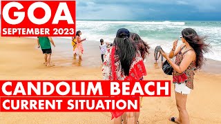 Goa  Candolim Beach  September  2023  Situation Update  Shacks Watersports Goa Vlog North Goa [upl. by Atteuqihc]