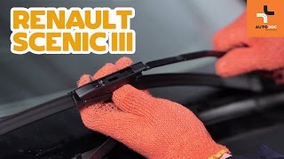 Cómo cambiar escobillas del limpiaparabrisas delantero en RENAULT SCENIC 3 INSTRUCCIÓN  AUTODOC [upl. by Auqenet893]