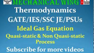 Thermodynamics Lecture 2 Quasistatic amp Non quasistatic Process Ideal gas equation [upl. by Sherrer299]