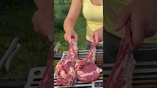 🥩Juicy Homemade Tomahawk Steak On The Grill🥩 [upl. by Aisinoid264]