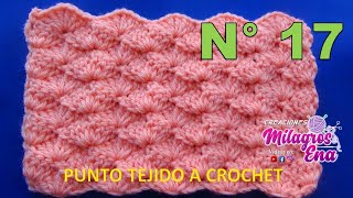 Punto N° 17 tejido a crochet Punto ABANICOS CERRADOS a crochet para colchitas o mantitas de Bebe [upl. by Marissa]