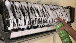 Air Conditioner Cleaning Indoor and Outdoor Unit Using NuCalgon Coil Cleaner [upl. by Jariah378]