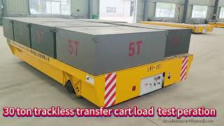 loading test of 30 ton electric trackless transfer cart [upl. by Yadsendew]