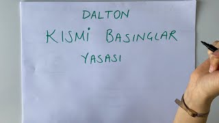 11 Sınıf AYT Kimya  GAZLAR  DALTON KISMİ BASINÇLAR YASASI  2021 [upl. by Alikahs613]