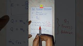 Heat Exchanger Effectiveness  Definition  Formula  shorts [upl. by Einatirb]