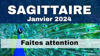 ♐ SAGITTAIRE ♠️♥️ Janvier 2024  quot Faites attention  quot [upl. by Warfeld]